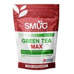 SMUG Supplements Green Tea MAX Tablets - 100 High Strength Pills - Powerful Equivalent of 5700mg Raw Herb - Popular Antioxidant - Vegan Friendly - Made in Britain