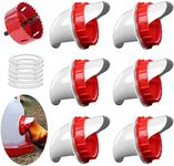 DIY Chicken Feeders Chicken Feeders No Waste Automatic Poultry Feeder 6 Ports 1 Hole Saw Gravity Chick Feeder Rodent Proof Rain Proof Chicken Feeder Port for Buckets Barrels Bins Troughs… (6 pcs)