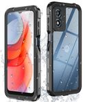 Dewfoam for Motorola Moto G Play 2024 Phone Case Waterproof with Built-in Screen Protector, Full Body Underwater Dustproof Shockproof Rugged Protective Cover for Motorola G Play 2024 Black