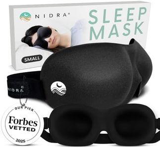 Nidra Sleep Mask for Men and Women - Black, Size Small, 3D Contoured Eye Mask for Lash Extension, Side Sleepers, Zero Eye Pressure, Travel Eye Shades, Night Blindfolded for Deep Sleep