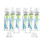 Dr. Brown's Options Baby Bottles, 8 ounce, 6 Count Plus 2 Bonus Level 2 Nipples and Sippy Spouts