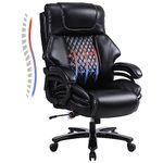 BOSMILLER 500lbs Big and Tall Office Chair Executive Office Chair with Wide Spring Seat High Back PU Leather Office Desk Chair Computer Chair with Adjustment Lumbar Support for Heavy People