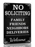 Family Friends Neighbors Deliveries Welcome Tin Sign No Soliciting Tin Signs Welcome Door Decor Signs For Front Door 8x12 Inch