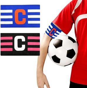 GHEART Fasce da Capitano, Fascia da Braccio Capitan Football, Colore Elastico 2 Pezzi Fascia da Capitano per Senior Junior Calcio Sport Capitano Fascia per Adulti Giovani Calcio