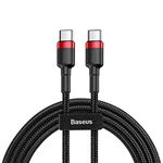 Baseus Usb Type C To Type C 60W Pd 2.0 Flash Charging High Density Braided Cable Supports Qc 3.0 Even Charges Laptops (1 Mt)