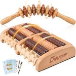 Foot Massage Wooden Roller, Fascia Roller Wood with Handle Madero Therapy Set Anti Cellulite Foot Massage Wooden Stick for Legs, Neck, Body, Beech