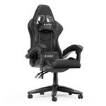 Racingreat Ergonomic Gaming Chair with Adjustable Height, Reclining Feature, Headrest, and Lumbar Support for Adults (Basics, Black)