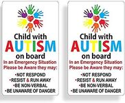 WSQ 2-Pack Child with Autism On Board Autism Awareness Vinyl Sticker Decal - 5x3 Inches - for Car Truck SUV Van Window Bumper Wall Laptop Tablet Cup and Any Smooth Surface