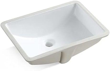 MEJE #202H -18 Inch Vessel Sink Rectangle Undermount Bathroom Sink Lavatory Vanity Ceramic, White