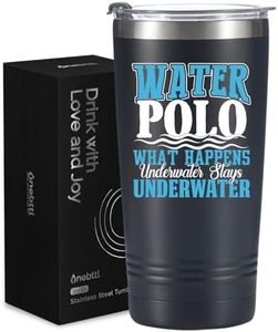 Onebttl Water Polo Gifts, 20oz Travel Insulated Tumbler with Straw, Brush, and Lid, Whatever Happens Underwater Stays Underwater