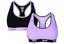 Everlast Womens Casual Sports Bra, COM C: Purple, Black, Medium US