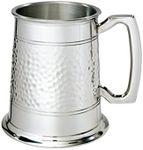 Wentworth Pewter - Half Hammered 1 Pint Pewter Tankard, Beer Mug, Beer Stein, Birthday, Wedding, Fathers Day Gift