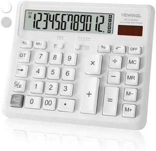 VEWINGL Desk Calculator 12 Digit, Large Computer Keys,Desktop Dual Power Battery and Solar, Calculator with Large LCD Display for Office,School, Home & Business Use,Automatic Sleep.7.6 * 6.4in