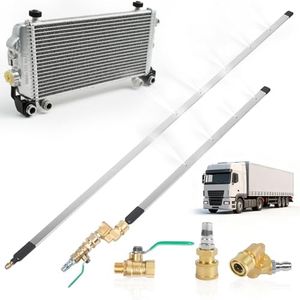 Radiator Cleaning Wand Set, 47" & 24" Dual-Length Stainless Steel Wands with Quick-Connect Adapter & Nozzle Tips, 4500 PSI High Pressure Washer Attachment for Car, Truck, RV & Heavy Equipment