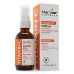 Maritime Naturals Vitamin C Serum for Face & Neck with Hyaluronic Acid & Balanced Botanicals | Professional Vitamin C Face Serum for Women & Men, Organic Skin Care, Born In Nova Scotia, Canada (60ml)