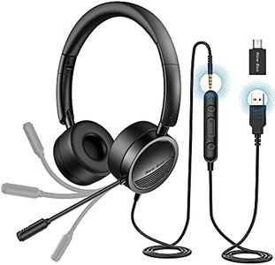 USB Headset New bee Computer Headset in-Line Call Controls Office Headset with Noise Cancelling Micphone Call Center Headset for Skype, Zoom, Laptop, Phone, PC, Tablet, Home