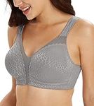 Lemorosy Full Coverage Non Padded Wireless Minimizer Bra Women's Plus Size Bras Comfort and Double Support for Large Bust(Grey,46E)