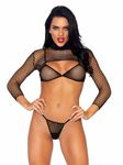 Leg Avenue Top, Thong & Crop top, Black, One Size 81583 00122