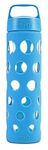 Ello Pure Glass Water Bottle with Silicone Sleeve, Cobalt Fizz, 20 oz