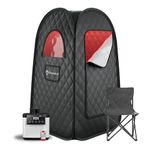 ThermoLab Portable Sauna - Upgraded 2024 Premium Home Sauna1000w 2.6L Steamer, Chair & Infrared LED Light - Sauna Tent for Recovery, Detox & Stress Relief - Steam Sauna Compact & Easy-to-Use