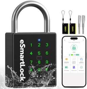 Heavy Duty Smart Padlock,Outdoor Combination Padlock with Key Code RFID