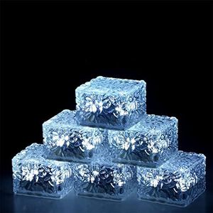 Solar Lights Outdoor Waterproof LED Rock Lights Brick Lights Pavers Lights Landscaping Lights for Garden, Patio, Pathway, Yard Decor 2.8x2.8 Size (White 6Pack)
