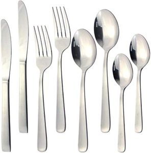 Nagao Tsubame Dinner Cutlery Set, Knife, Spoon, Fork, Teaspoon, 18-0 Stainless Steel, 8-Piece Set, for 2 People, Dishwasher Safe, Made in Japan