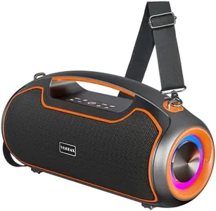 Portable Bluetooth Speakers, 200W Peak Loud Sound and Deep Bass for Party, IP65 Waterproof Wireless Outdoor Speaker w/ 2*Subwoofer/Tweeter/DSP/Bass Boost/Fast Charging/TWS/TF/USB/AUX, 24H Playtime