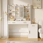 HILINSIE Large Vanity Desk with Lig