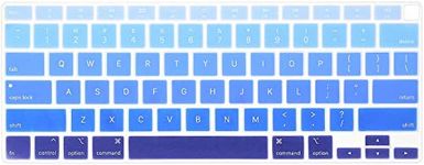 Oaky Keyboard Protector Compatible with MacBook Air M1 13 inch 2020 Release Model A2179, A2337 Soft Silicone Waterproof Dust-Proof Ultra Thin Keyboard Cover Keyboard Skin - Silicon Blue