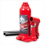 Jack Boss Hydraulic Bottle Jack Durable Welded Portable 4 Ton (8,800 Lbs) Car Lifts Steel Jack with Pump Handle for Sedans SUV MPV
