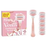 Gillette Venus Comfortglide Spa Breeze Women's Razor- 6 Blades, 3 built-in blades for a smooth, close shave that lasts