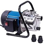 FLUENTPOWER 1 HP Portable Stainless Steel Sprinkler Booster Pump, Electric Shallow Well Pressure Pump for Home Garden Lawn Irrigation and Water Transfer, with 1" NPT Female Thread