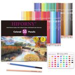 HIFORNY 55 Pack Colored Pencils Set for Adult Coloring Books,52 Colors Coloring Pencils with Extras,Artists Soft Core,Vibrant Color,Drawing Pencils Art Craft Supplies for Adults Beginners