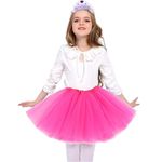 AISOO Girls Tutu Skirts Toddler Kids Princess Dress Ruffle Tiered Ballet Dance Performance Tulle Costumes for Christmas Halloween New Year Birthday Theme Party Holiday Wedding Daily Wear, Rosa Calda