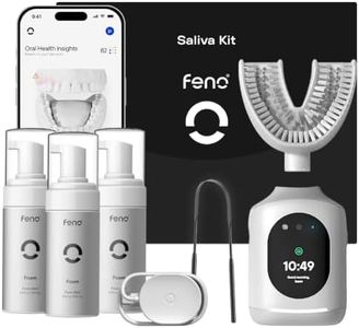 Feno Smartbrush Elite Oral Health – AI-Powered Electric Toothbrush with Personalized Mouthpiece, 3 Tubes Foam Toothpaste, Tongue Scraper, Salivary Microbiome Test & 12-Month Plus Membership