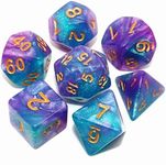 CREEBUY DND Dice Set Lake Blue & Pu