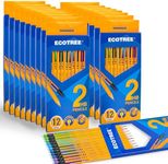 ECOTREE Pre-Sharpened Pencils #2 HB, Wood-Cased Number 2 Pencils with Erasers for Writing, Drawing, Sketching, Yellow Pencil Bulk for School Teacher Supplies, 216 Count