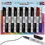 [14 Permanent Markers - 12 Black + 