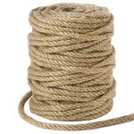 tenn well 5mm Thick Jute Twine String, 30m Natural Jute Garden Rope for Gardening, Cat Scratcher, Gift Wrapping and Crafts Decoration (Brown)