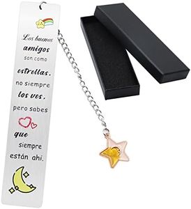VEGCOO Marcapaginas Originales, Marcadores de Libros de Metal con Caja, Marcapaginas Personalizado de Inspiradores Amistad, Regalos de Graduación, Regalo de Cumpleaños para Amigo Niños (A)