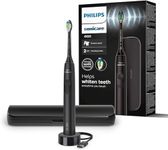 Philips Sonicare 4100 - Philips Sonicare Electric Toothbrush for Adults with 1 x Philips W2 Optimal White Sonic Brush Head in Black, Slim Travel Case and USB Charger (Model HX3683/54)