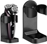 kwmobile Electric Razor Holder - Wall Mounted Shaver Stand for Bathroom - Self Adhesive Storage Mount Made of ABS Plastic - Black