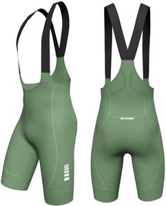 Wulibike Cycling Bib Shorts Men 4D Padded High Elasticity Tights Bike Bibs Shorts Men with 3 Pockets for Road & Gravel Biking Grass Green Medium
