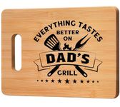 Dad Gifts, Dad Birthday Gifts - Personalised Bamboo Cutting Board - Funny BBQ Gift for Dad, Gifts for Dads Birthday, Dad Present for Birthday Fathers Day Christmas, Unique Gift Ideas for Dad