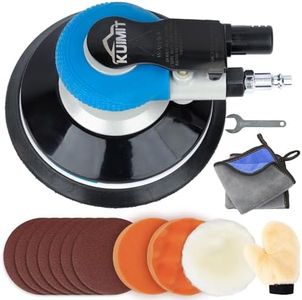 KUIMIT 6 Inches Air Random Orbital Sander, Pneumatic Palm Car Sanders For Wood Polisher Metal,And Auto Body Work, Da Sanders, Dual-action Sander