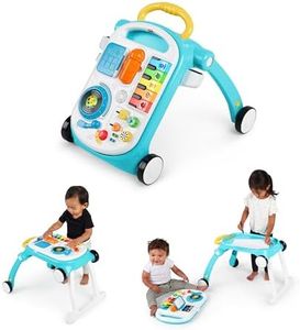 Kids II Baby Einstein Musical Mix ‘N Roll 4-in-1 Push Walker with Activity Center for 6 Months+ Baby, Blue