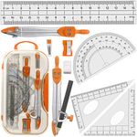 Drafting Compasses Set Akuoly Geometry Compass, 2 Set Squares, Ruler