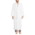 Lands' End Men's Full Length Turkish Terry Robe, White, Medium