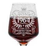 Always Looking Good 60th Birthday Gift Vintage 1964 Aged to Perfection Engraved Large Wine Glass Present for 60 Year Old Etched 400ml Wine Glass